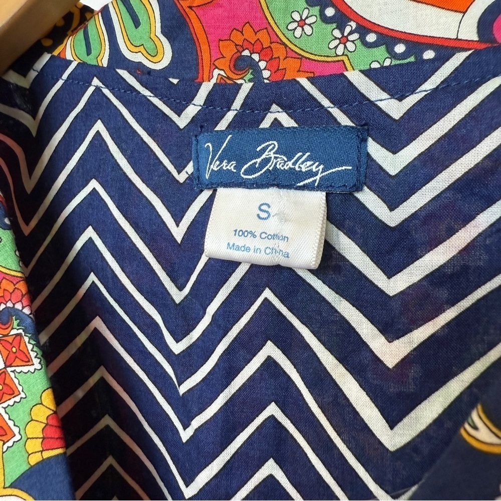 Vera Bradley Women's Paisley Blouse Multicolor Long Sleeve Button Front Size S - Picture 5 of 10